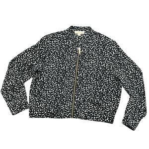 Michael Kors Zip Chic Black and White Patterned Jacket